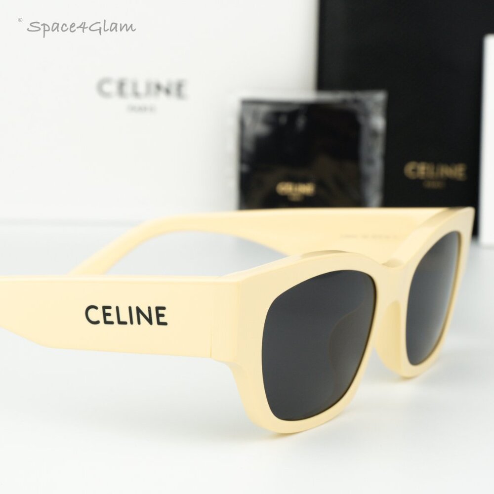 BRAND NEW Celine CL40197U 39A Shiny Light Brown Smoke Geometric Sunglasses